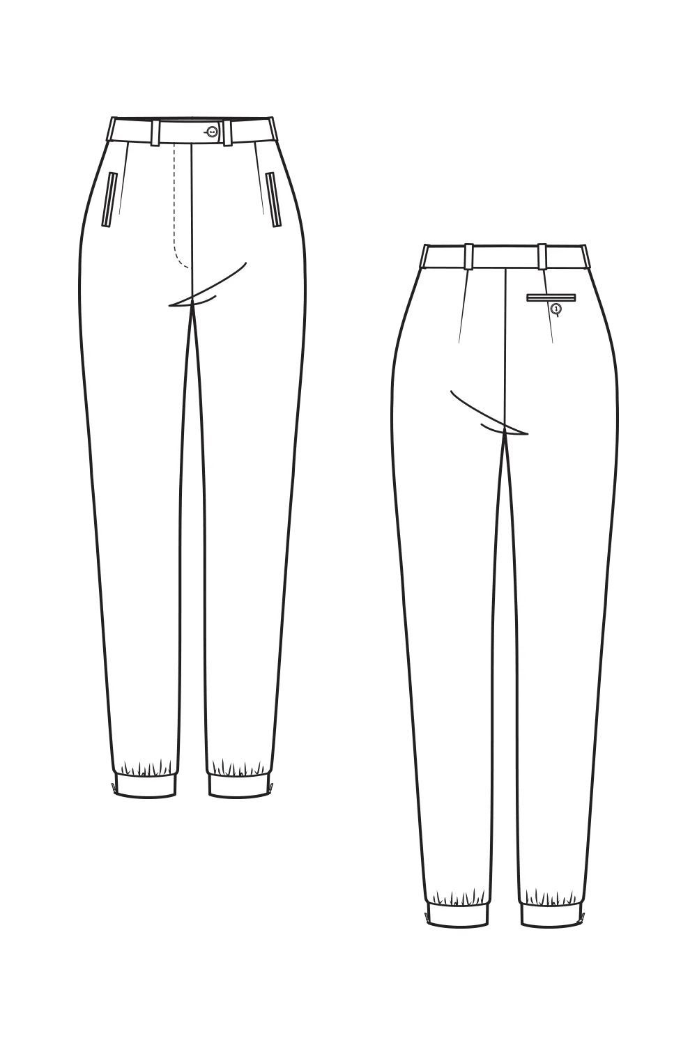 68-4 Jogger pants with zipper and tailored waistband
