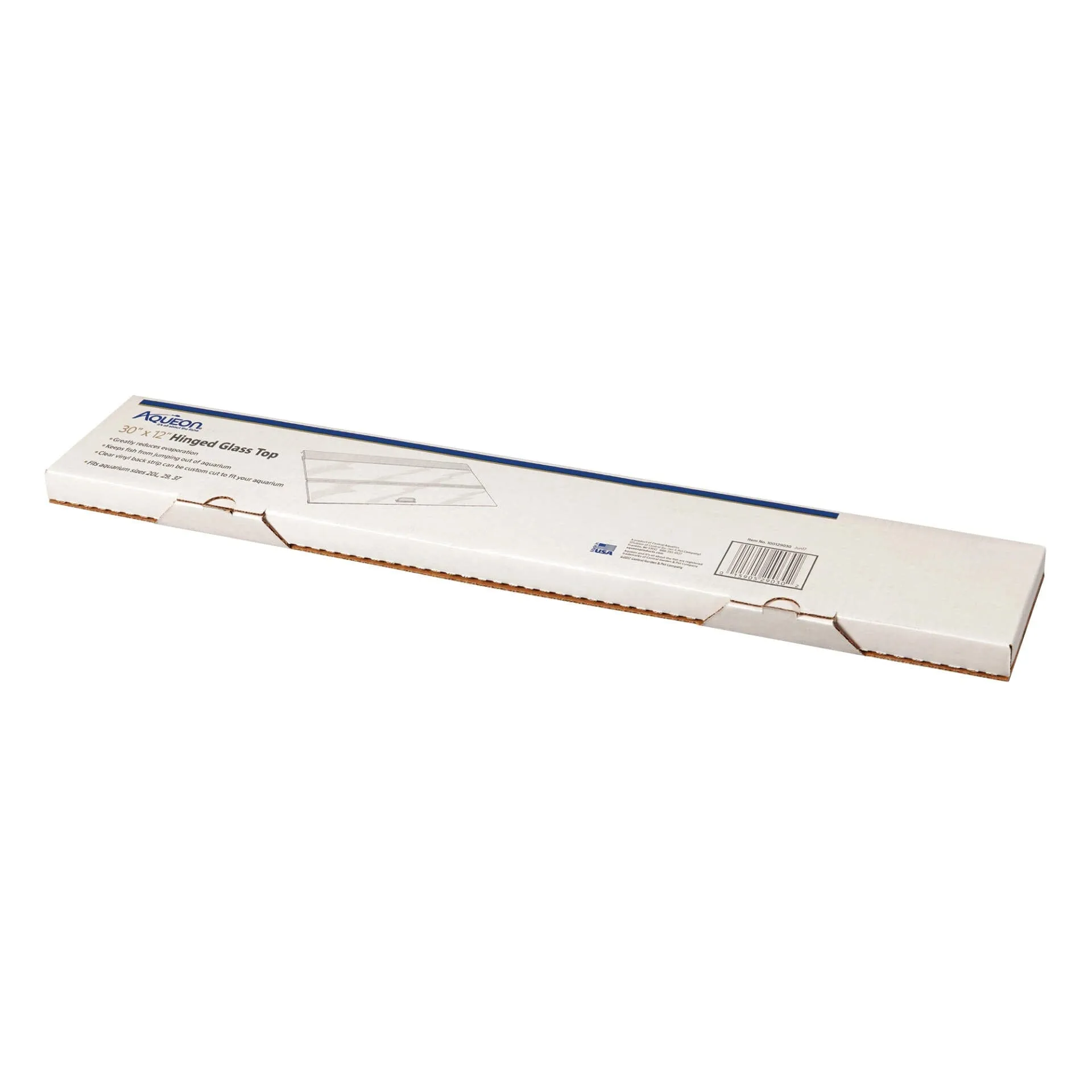 Aqueon Hinged Glass Tops Standard 1-piece 30 X 12 in (20gal Long, 29gal & 37gal)
