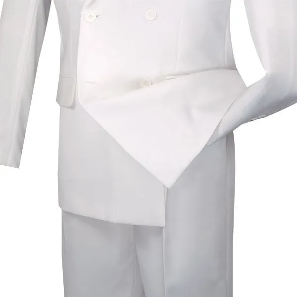 Atlantis Collection - White Regular Fit Double Breasted 2 Piece Suit