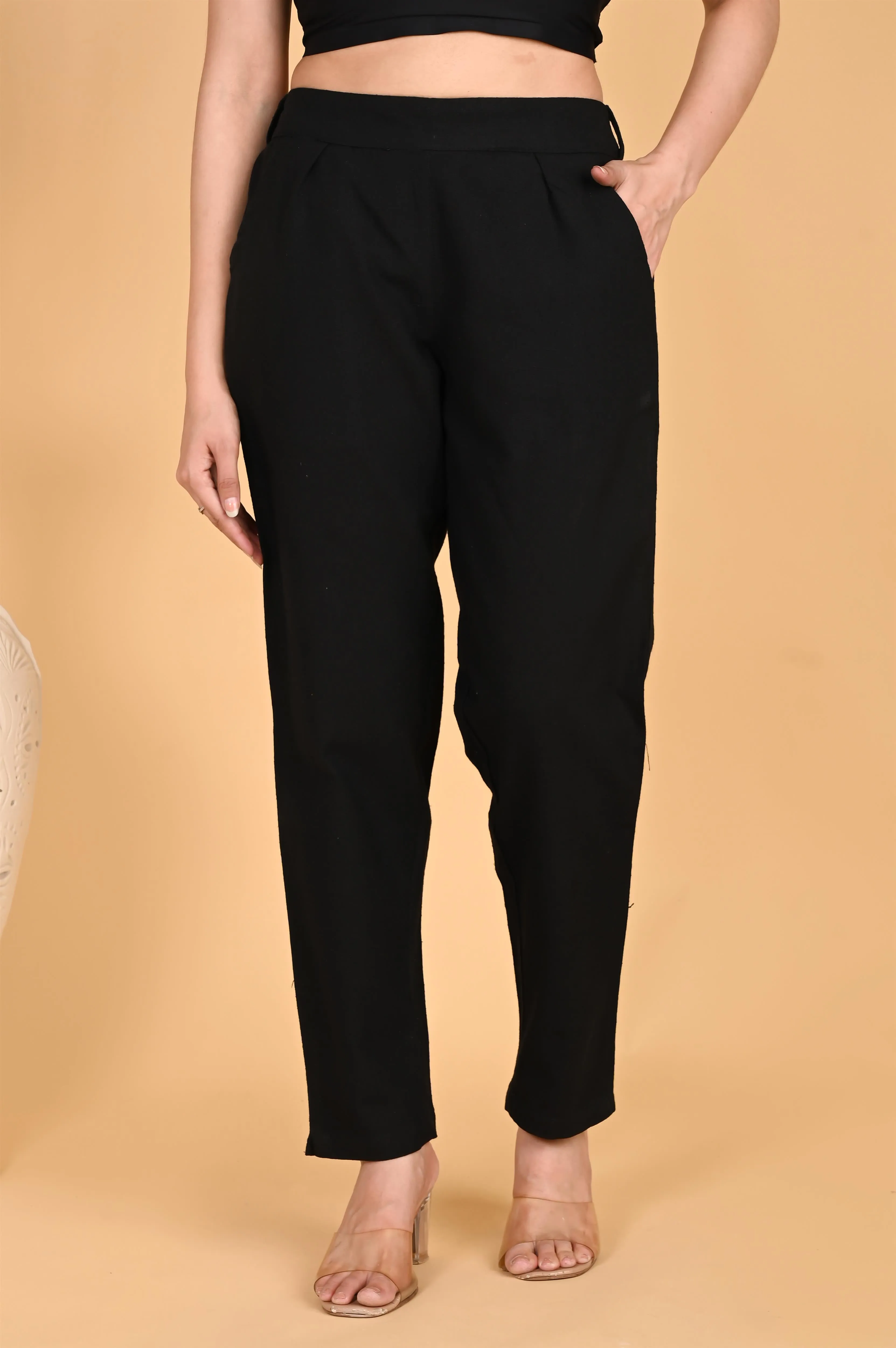 BLACK CLASSIC COTTON PANTS