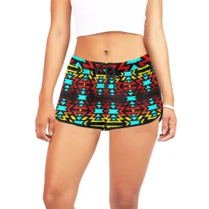 Black Fire and Sky Women's Relaxed Shorts (Model L19)