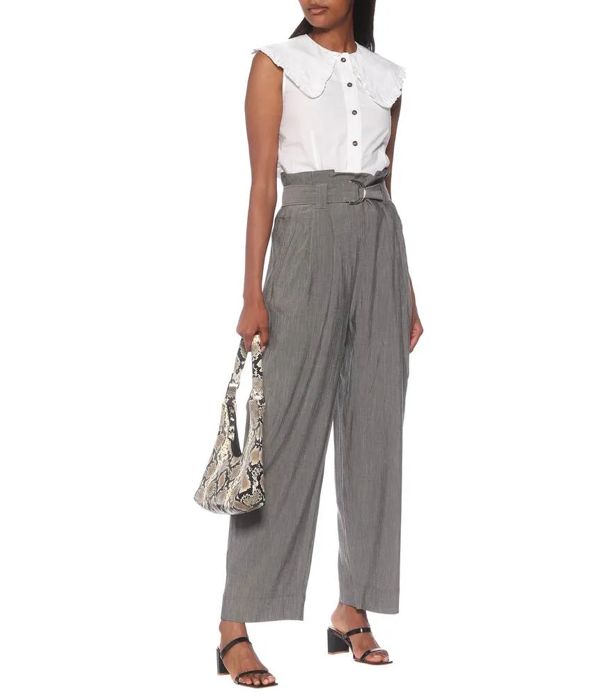 Cotton poplin blouse GANNI, white