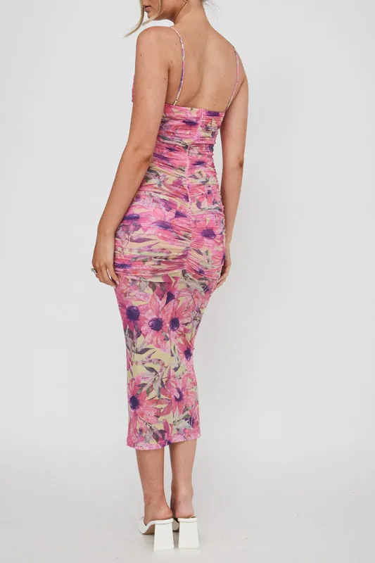 Daisy Maxi Dress - Pink Floral