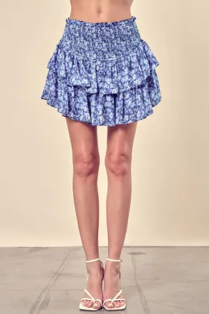 Dizzy Ruffle Skirt Skort in Blue