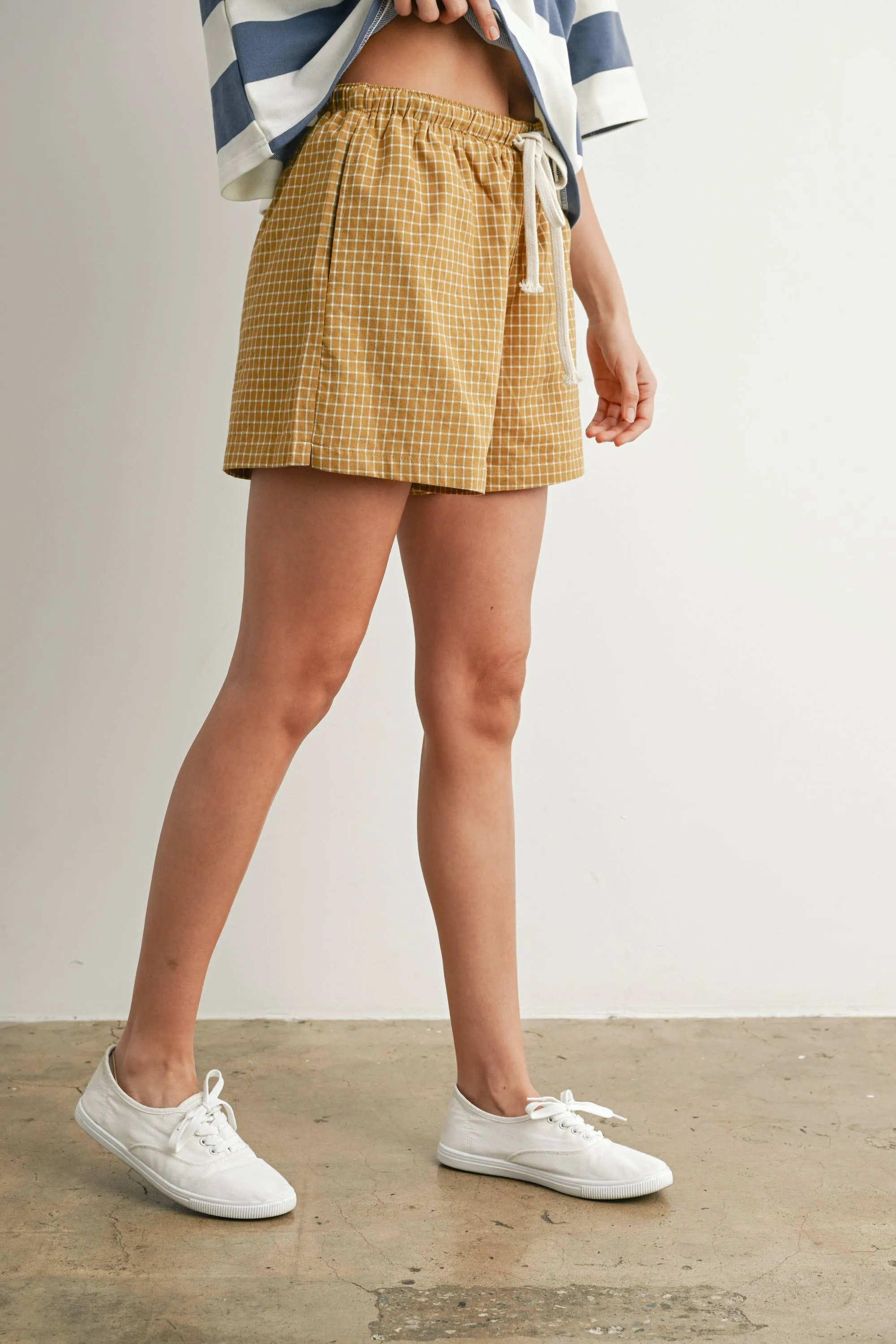 Drawstring Check Boxer Shorts