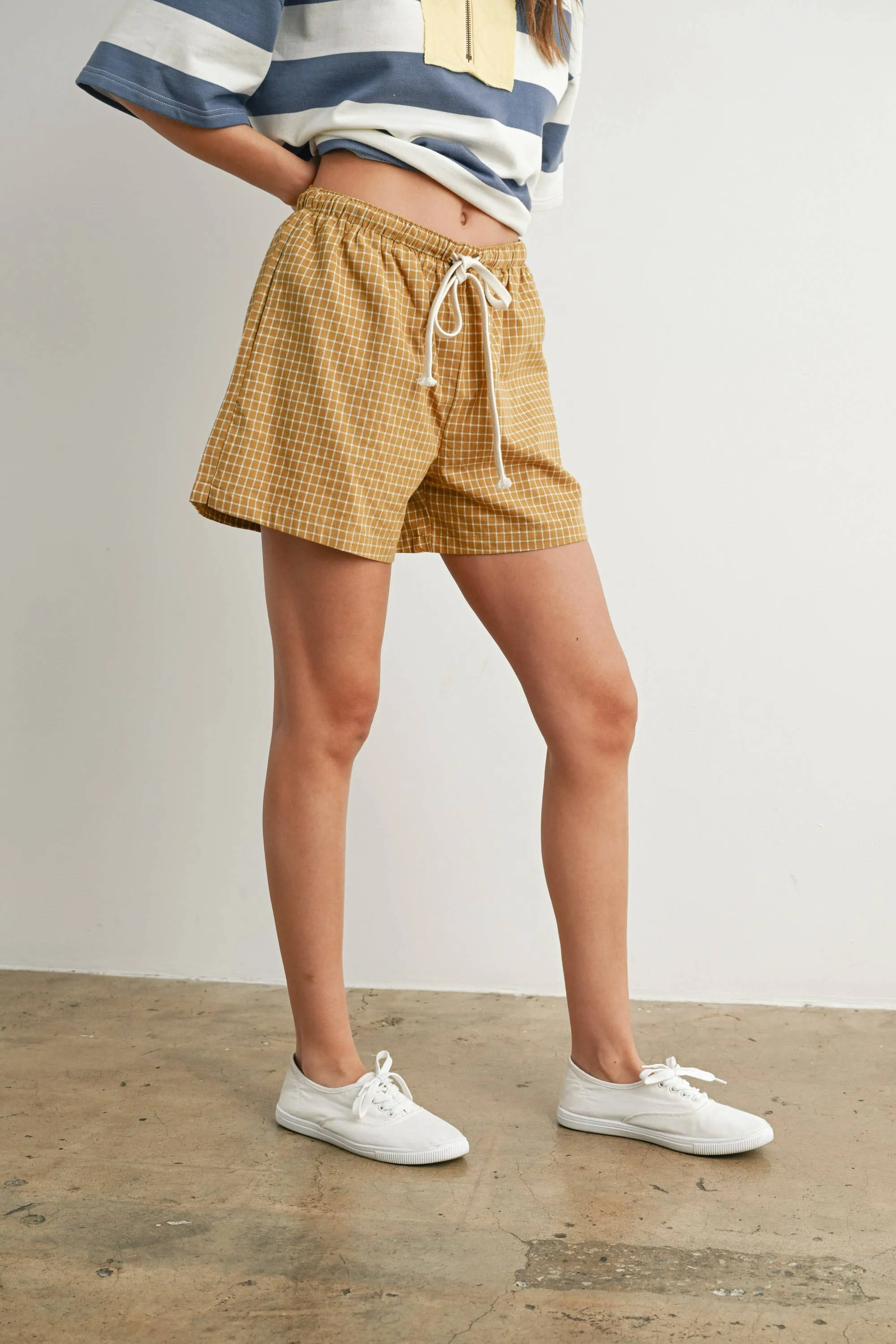 Drawstring Check Boxer Shorts