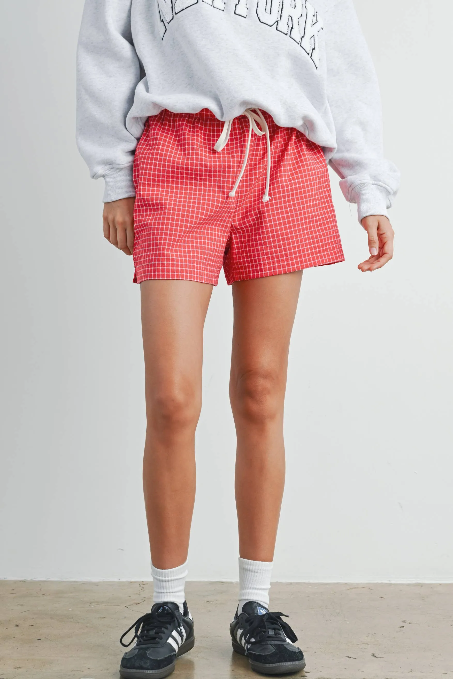 Drawstring Check Boxer Shorts