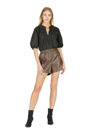FAUX LEATHER SHORTS