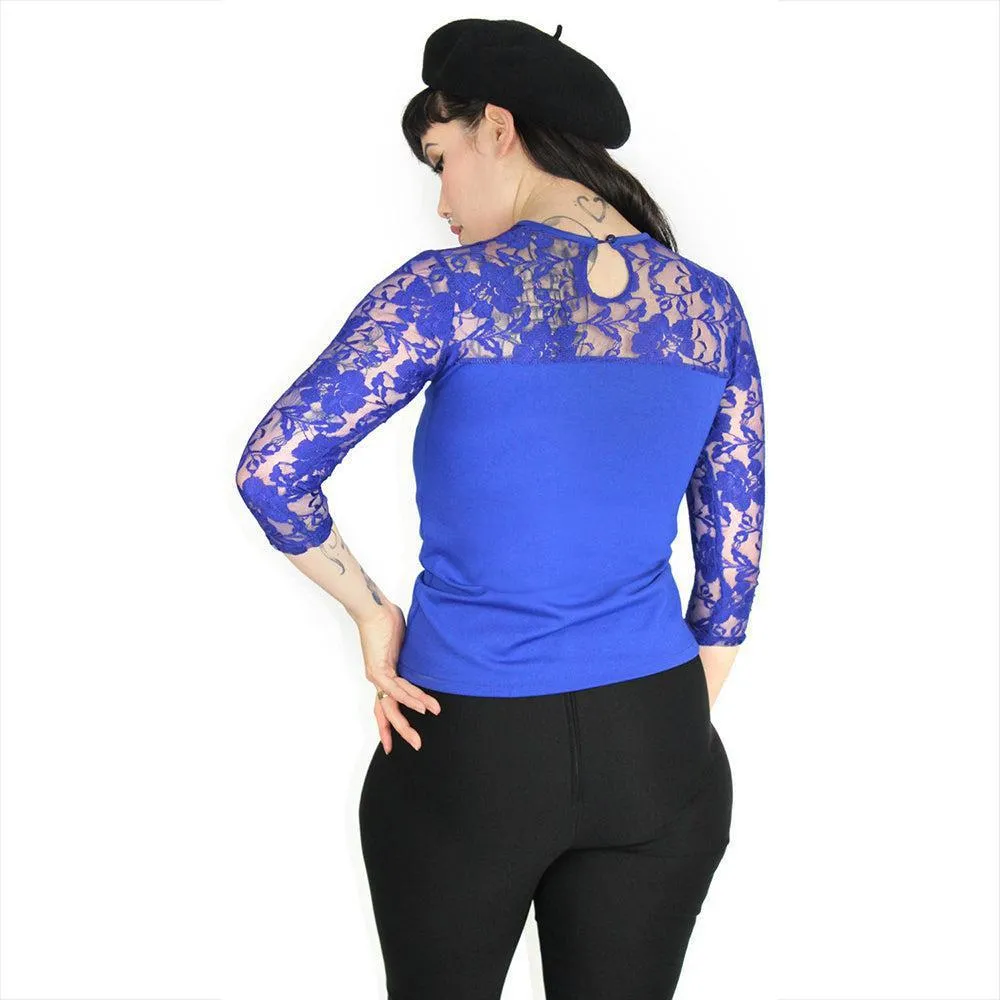 Hemet Lace Top in Blue