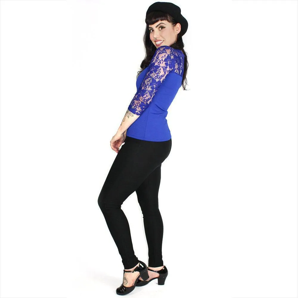 Hemet Lace Top in Blue
