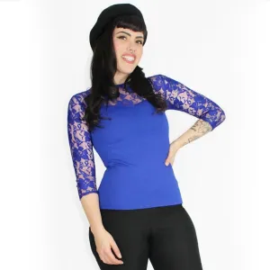 Hemet Lace Top in Blue