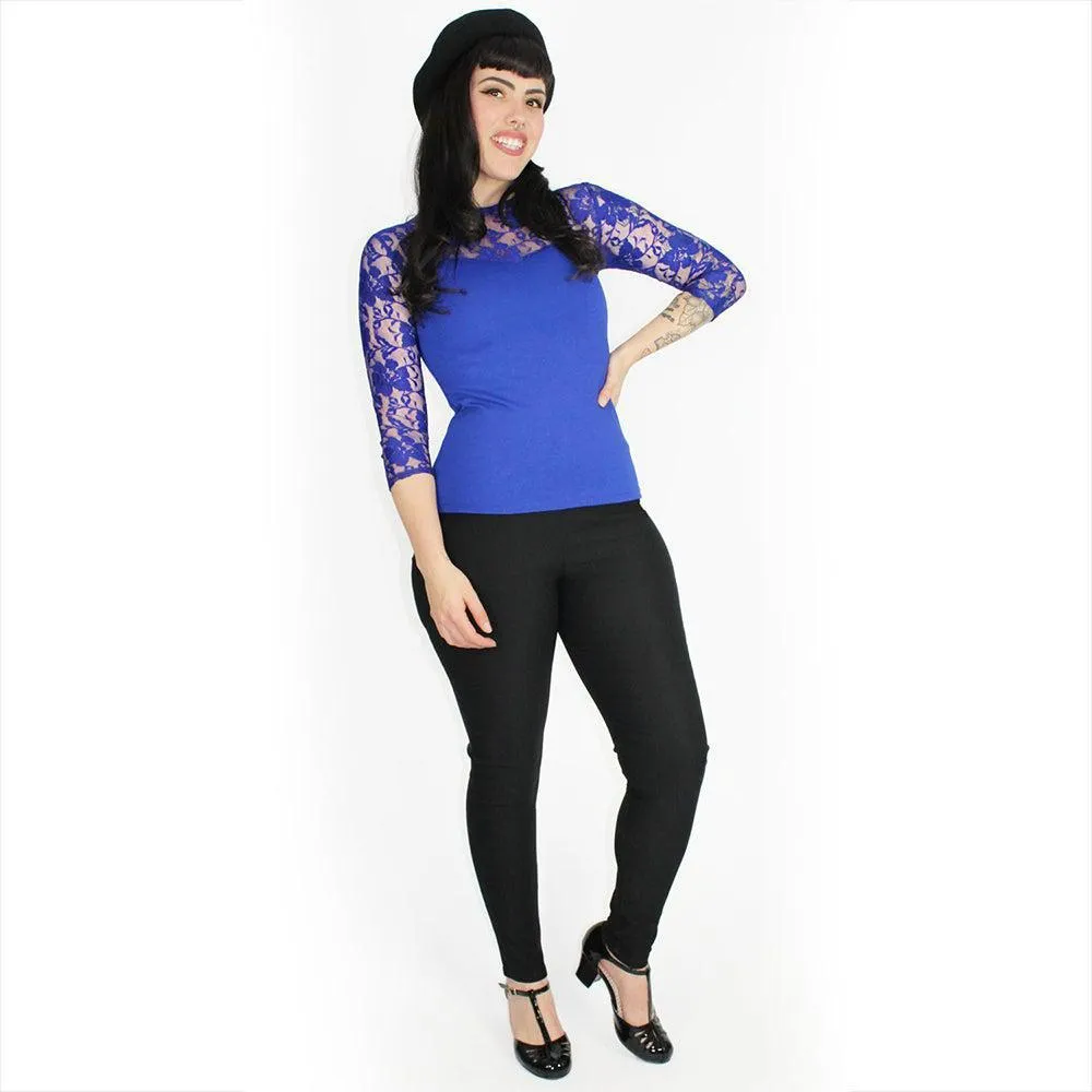 Hemet Lace Top in Blue