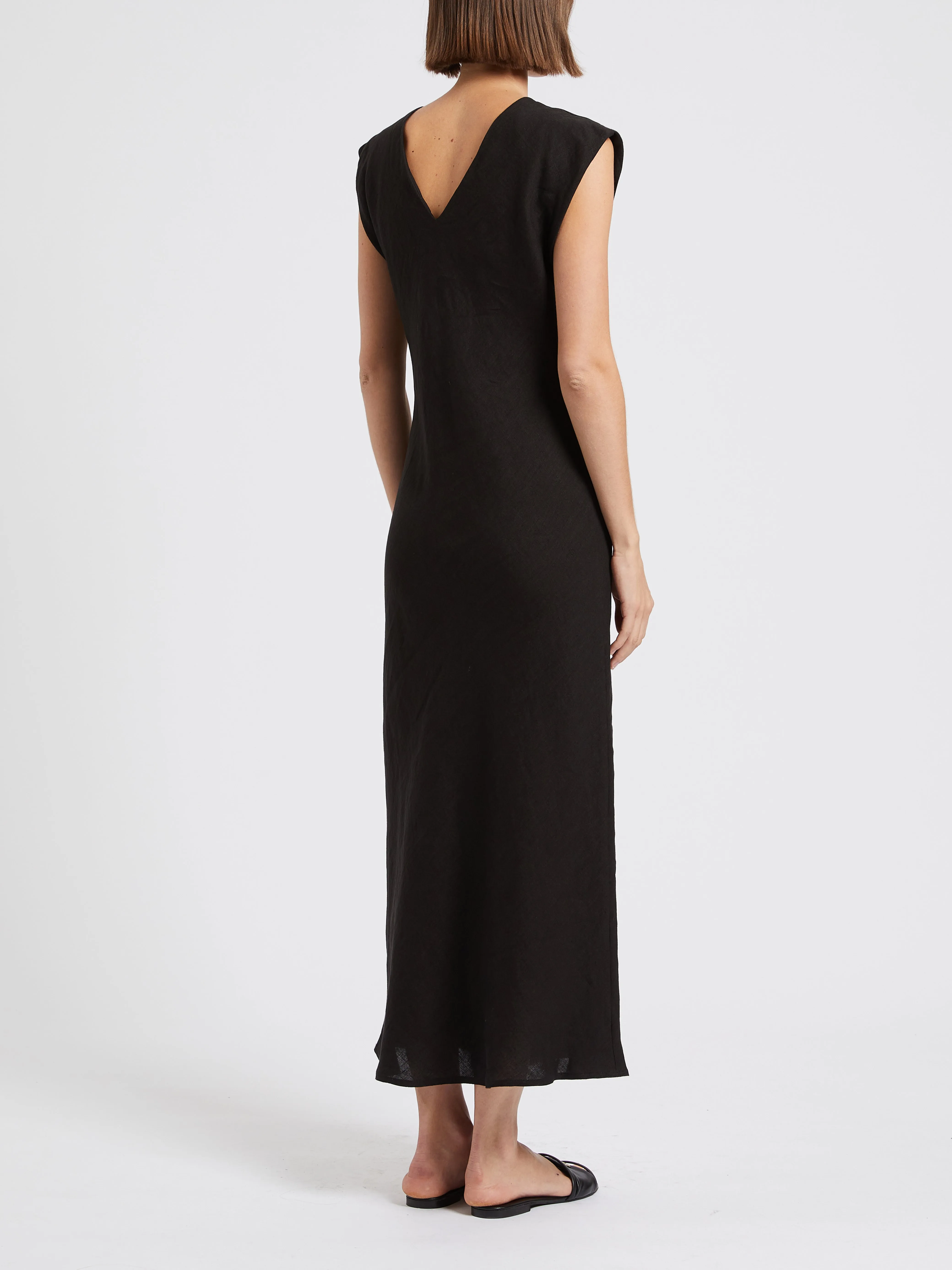 Hidalgo Cap Sleeve Linen Dress