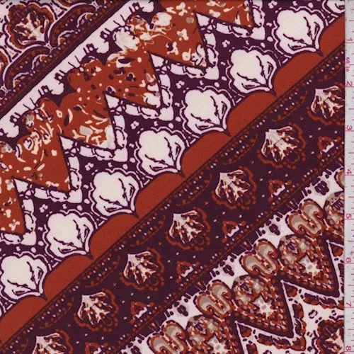 ITY Burnt Orange/Purple Moroccan Jersey Knit Fabric