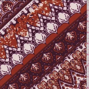 ITY Burnt Orange/Purple Moroccan Jersey Knit Fabric
