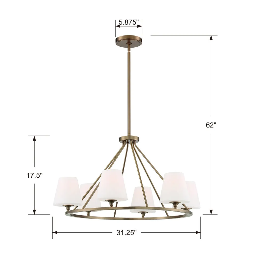 Keenan 6 Light Vibrant Gold Chandelier