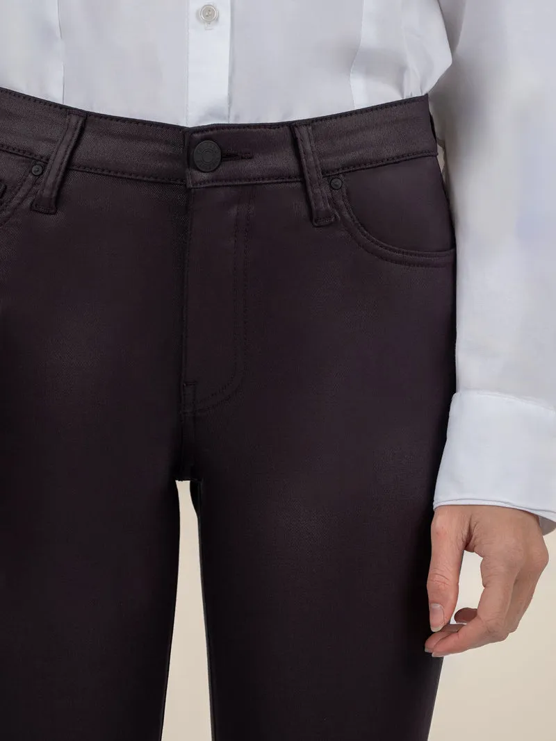 Kut from the Kloth Kelsey Faux Leather Flare Pants - Sangria