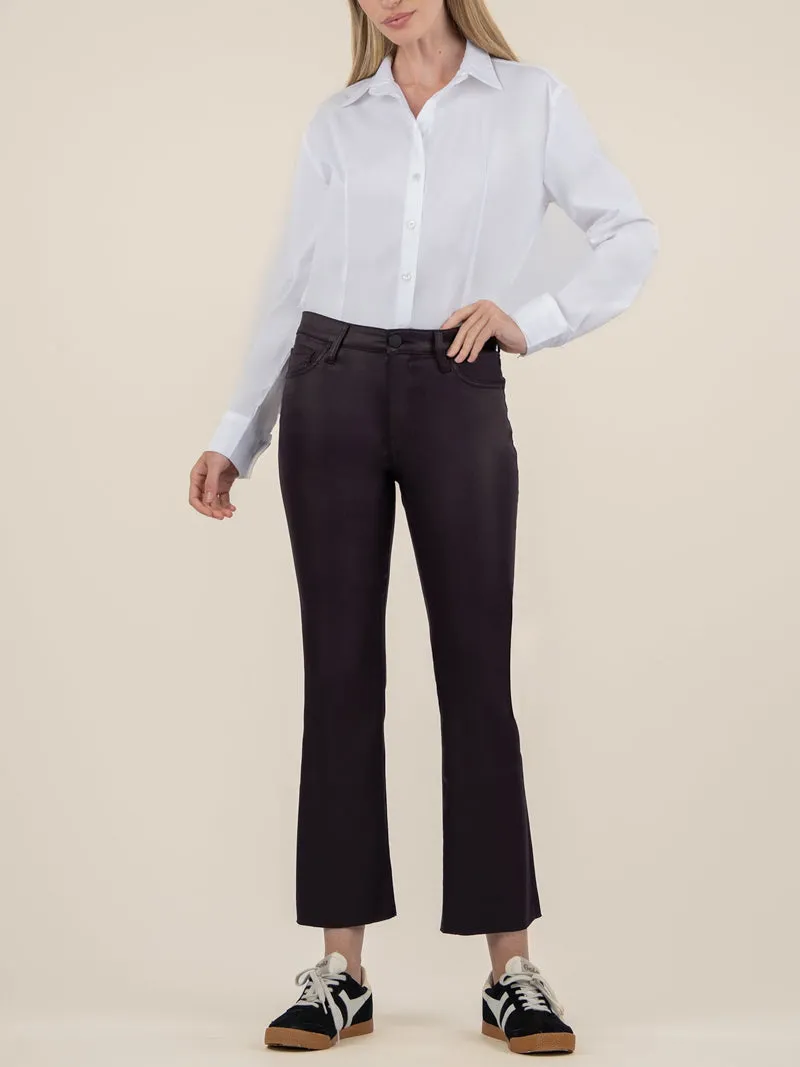 Kut from the Kloth Kelsey Faux Leather Flare Pants - Sangria
