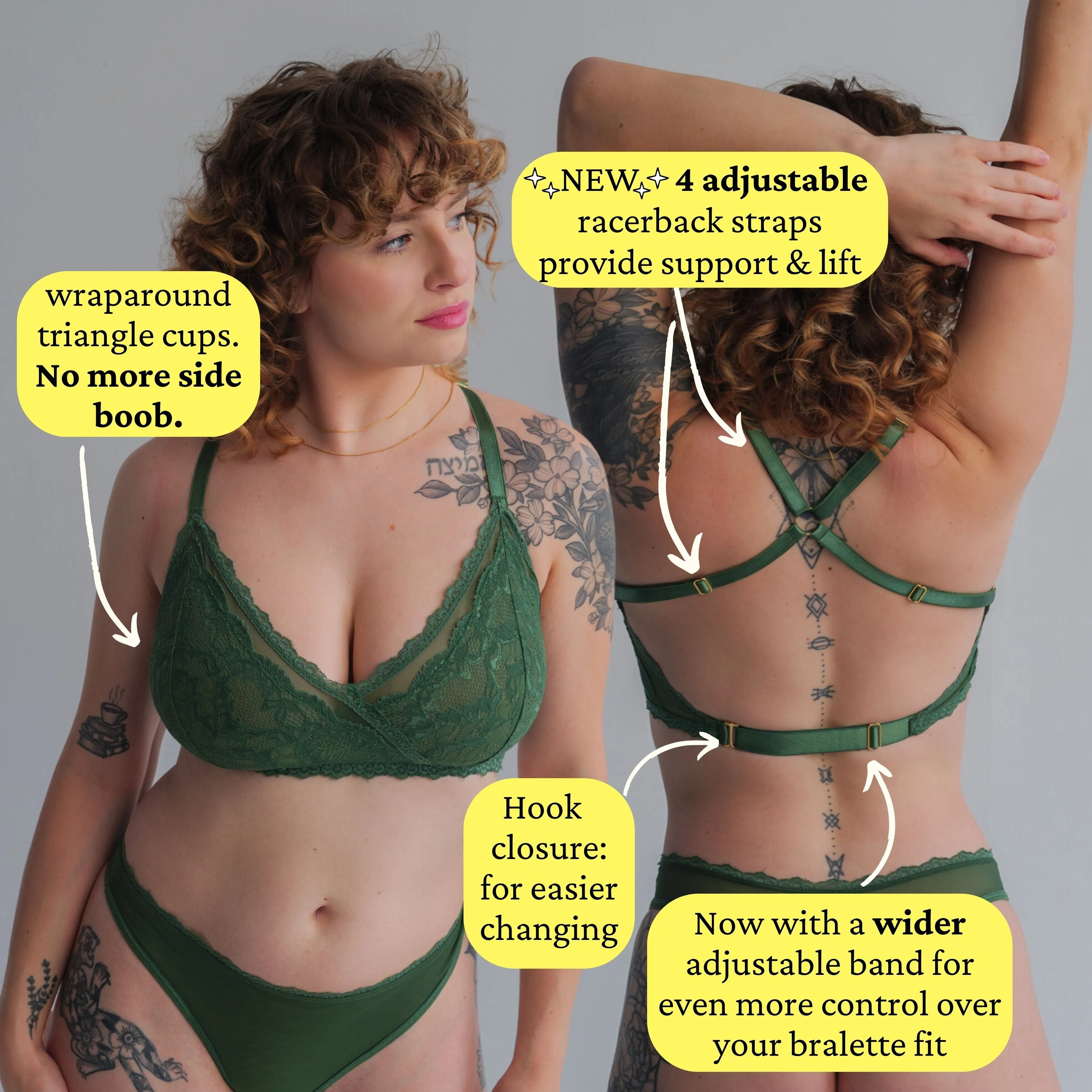 Lacey Racerback Bralette in Forest
