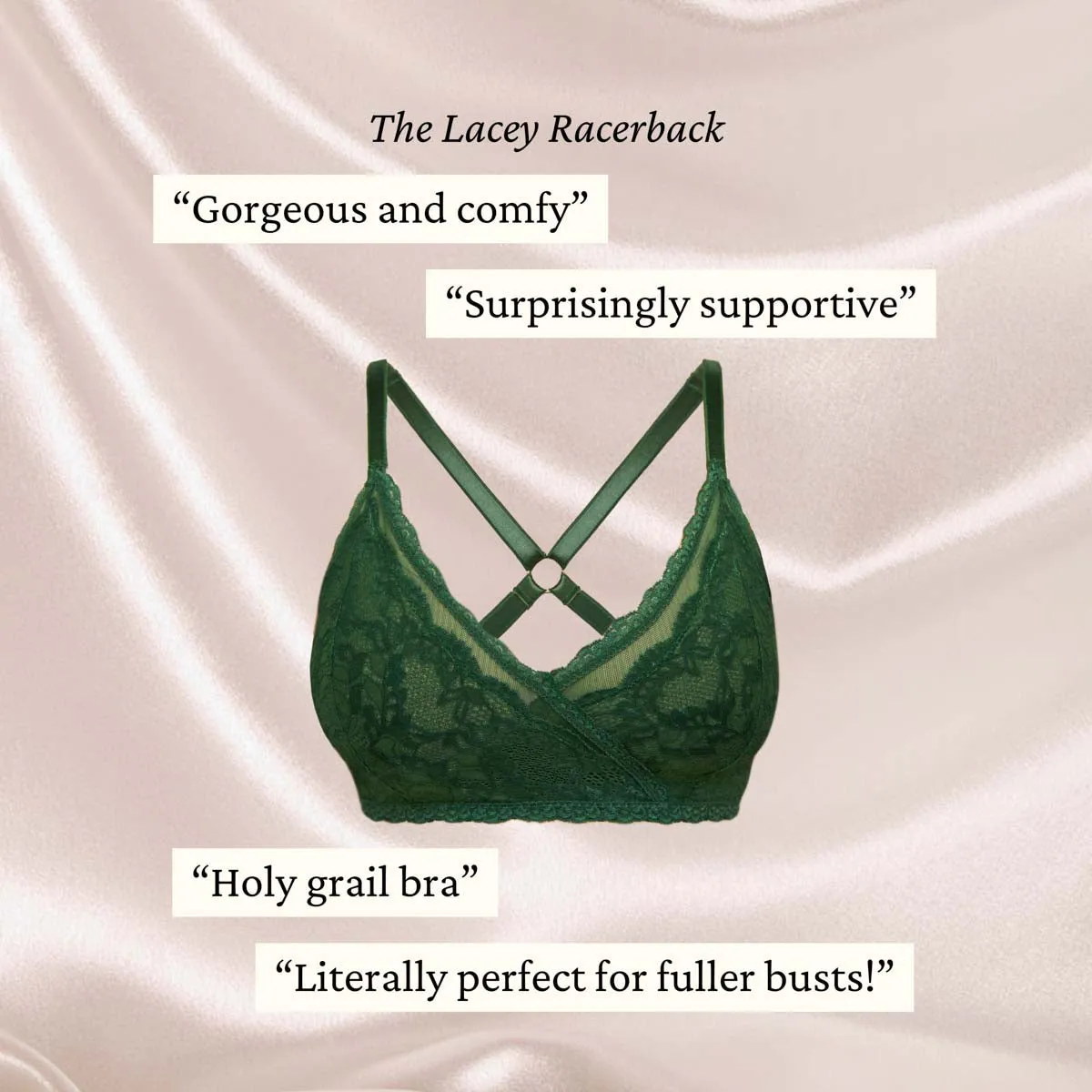 Lacey Racerback Bralette in Forest
