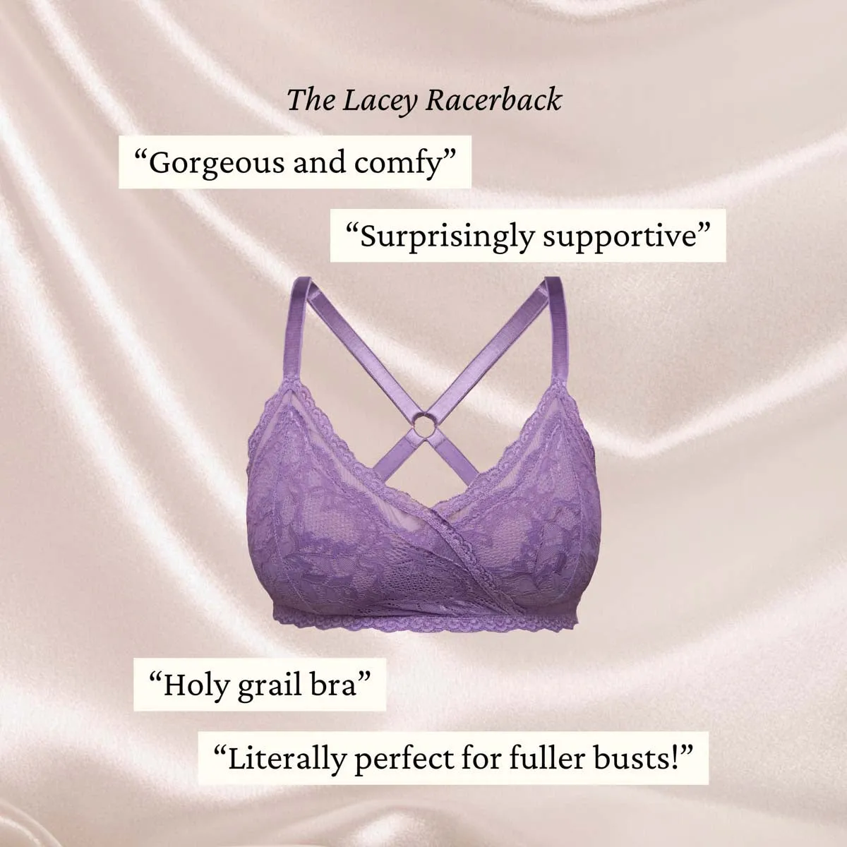 Lacey Racerback Bralette in Lilac