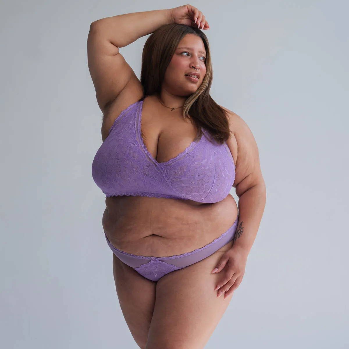 Lacey Racerback Bralette in Lilac