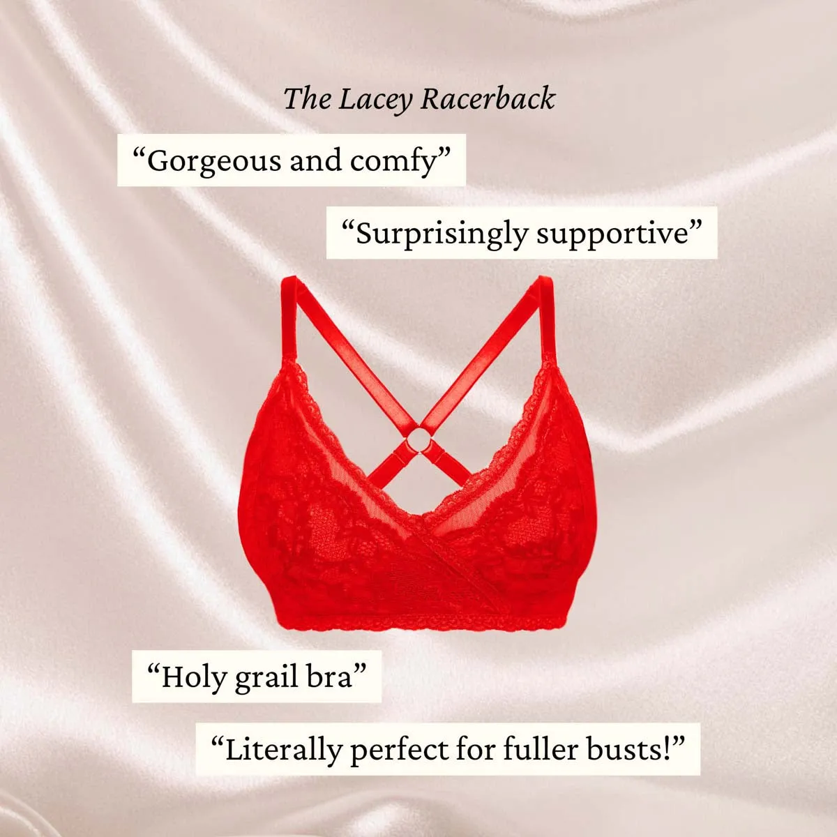 Lacey Racerback Bralette in Rose Red