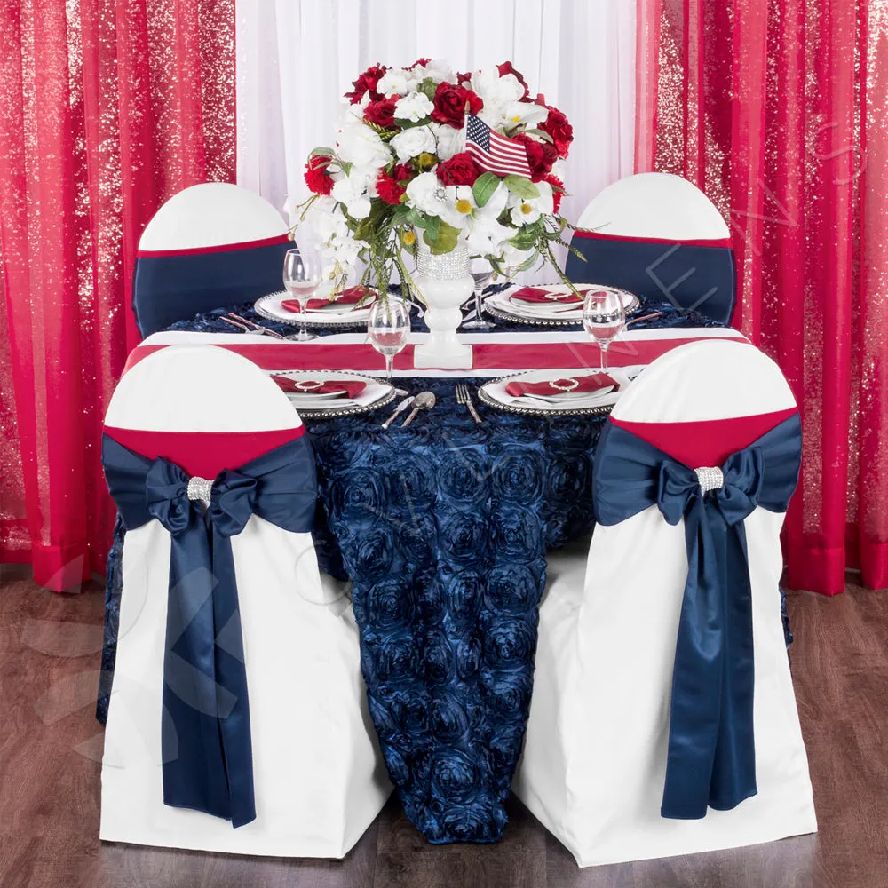 Lamour Satin Chair Sash - Navy Blue