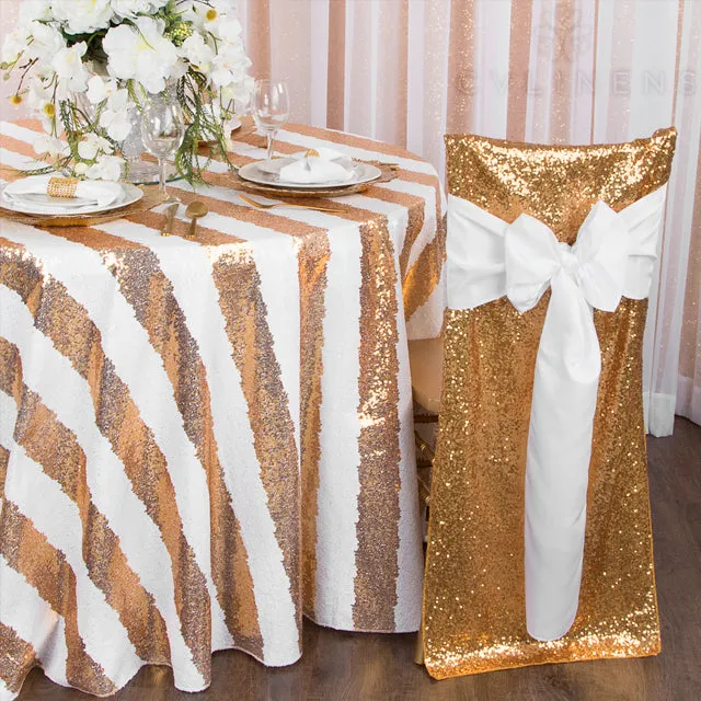 Lamour Satin Chair Sash - White
