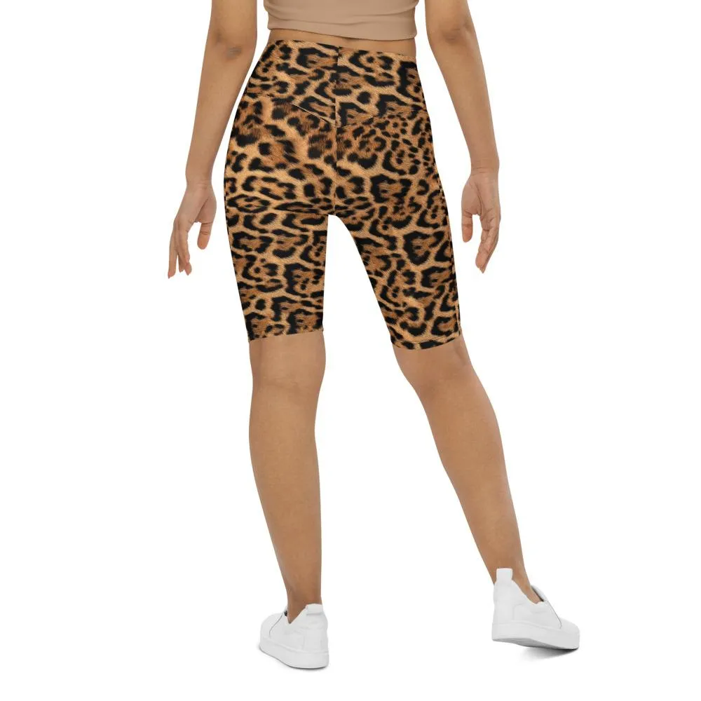 Leopard Skin Bike Shorts