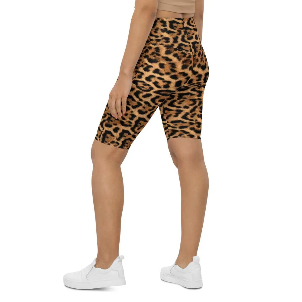 Leopard Skin Bike Shorts