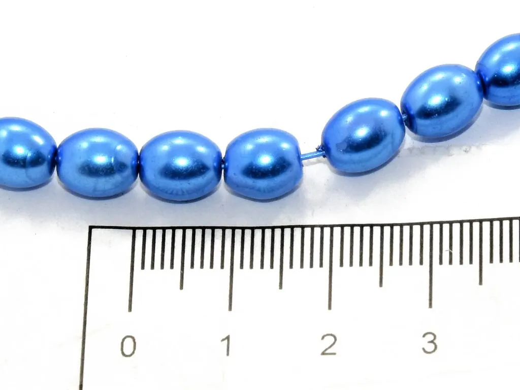 Light Pink Oval Shaped Glass Pearl