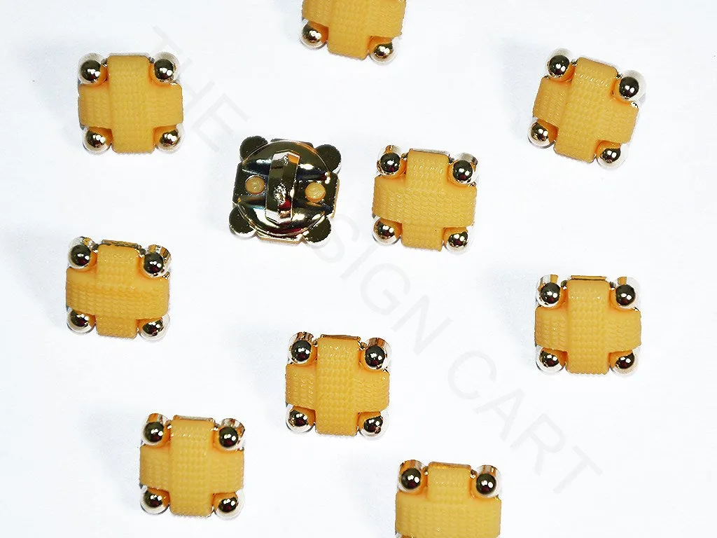 Light Yellow Square Acrylic Buttons