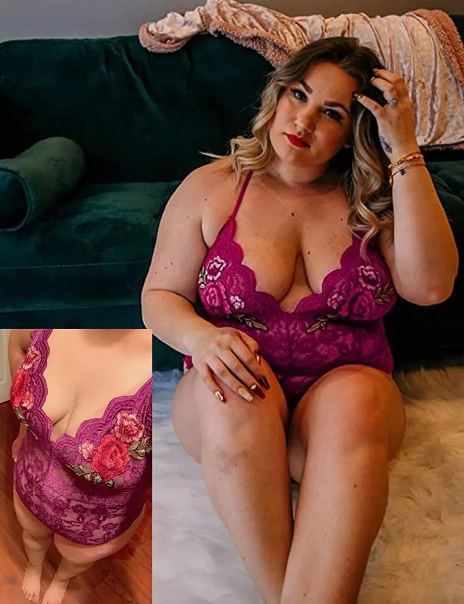 Lingerie Embroidered Lace with Choker One Piece