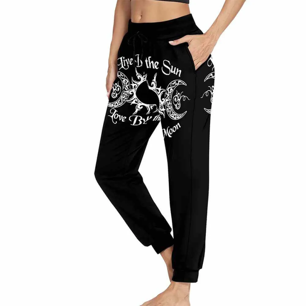 Live By The Sun Triple Goddess Casual Elastic Drawstring Pants