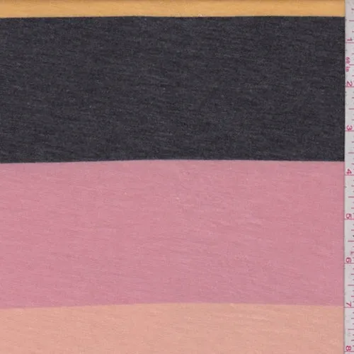 Marigold/Blush/Slate Multi Stripe French Terry Knit Fabric