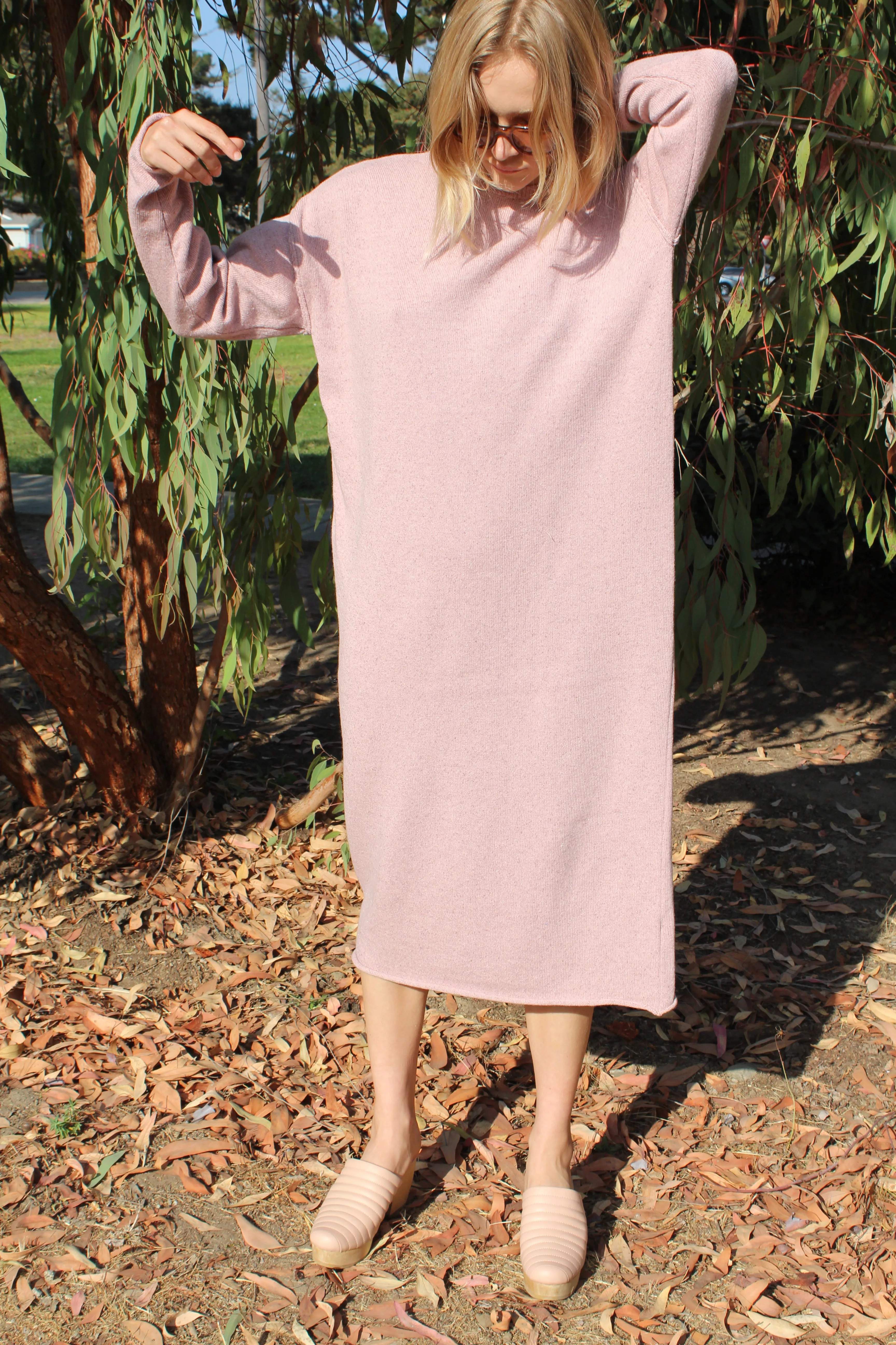 Micaela Greg Sweater Dress Speckle Rose