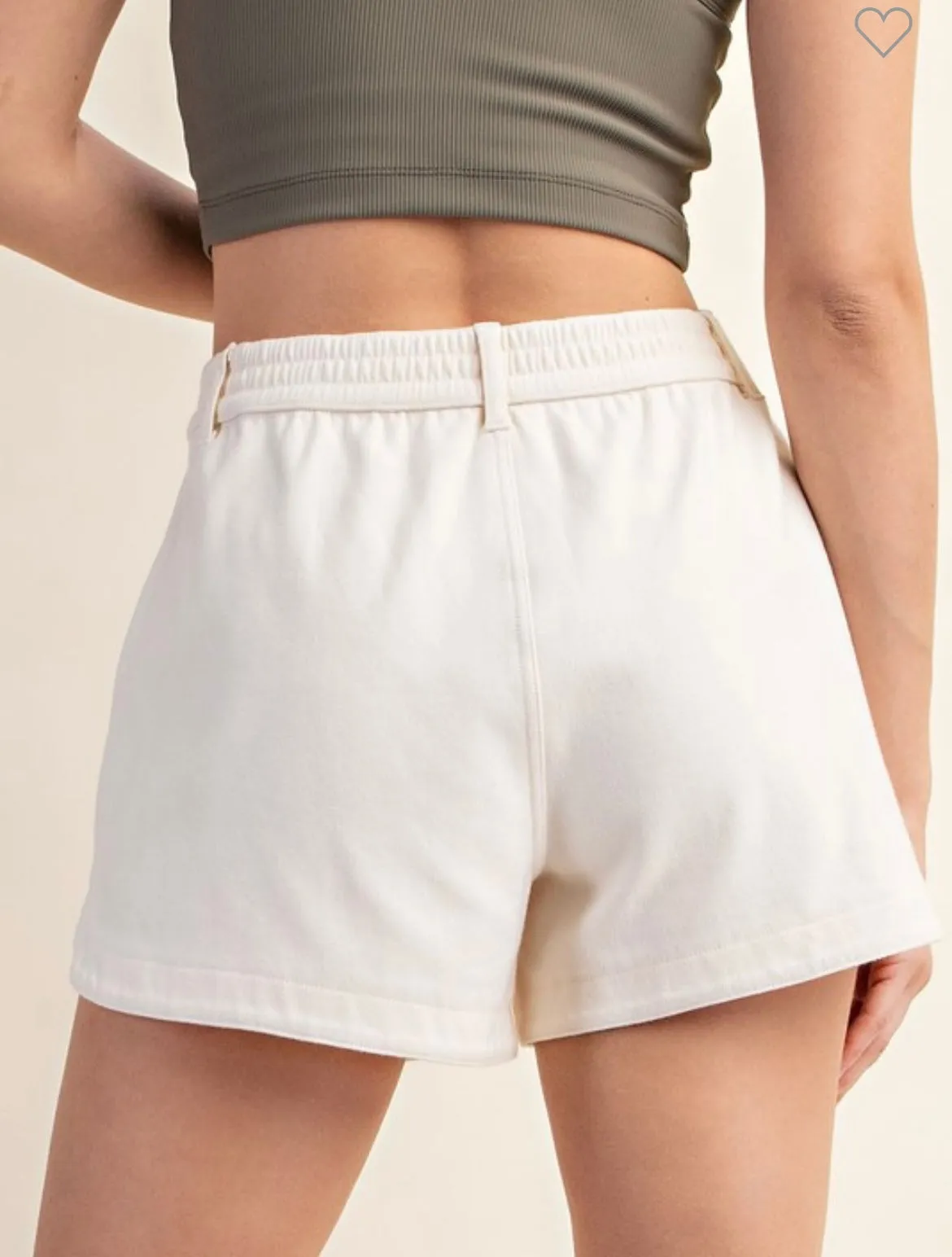 Mid Rise Cotton Stretch Twill Short