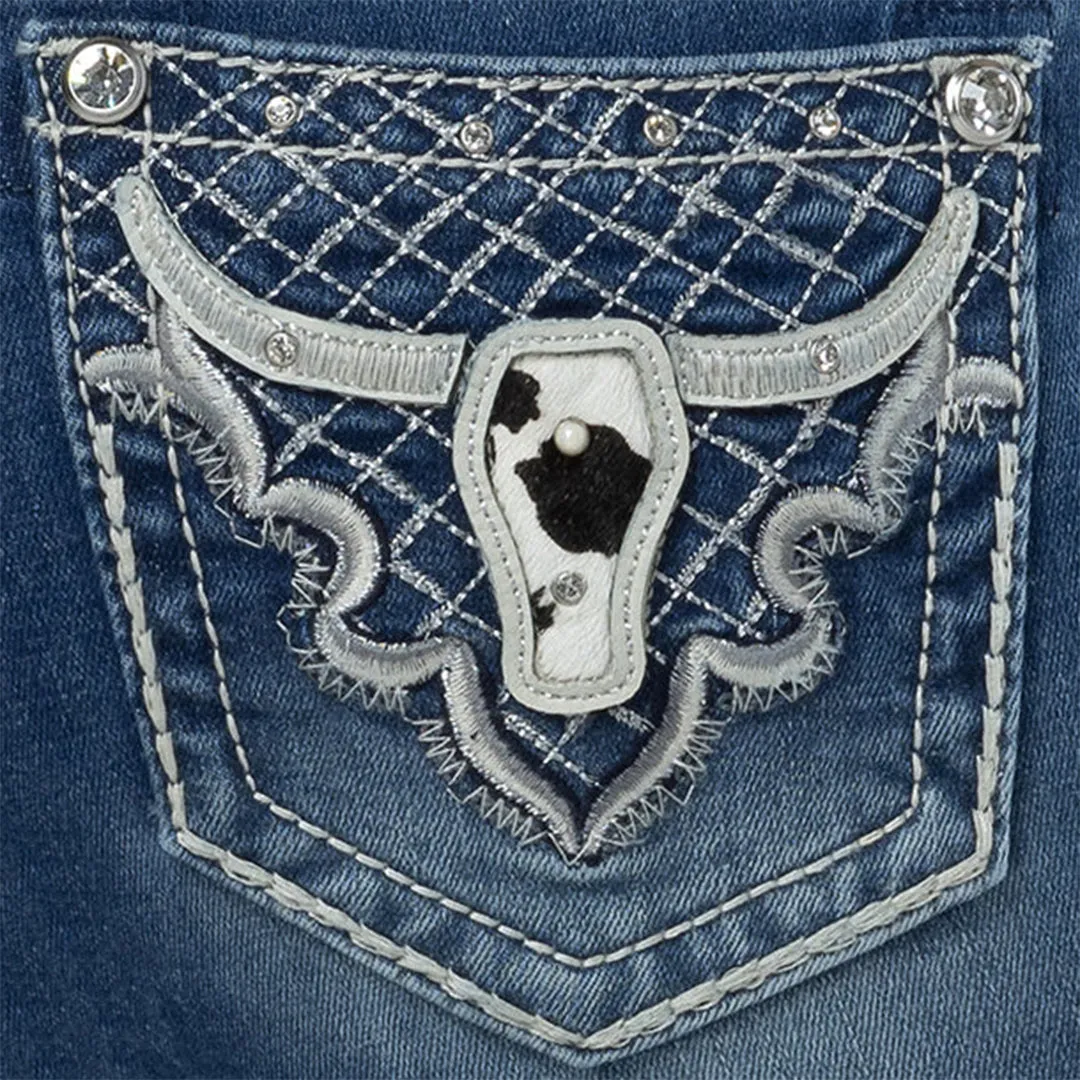 Miss Me Women's Silver Western Charm Boot Cut Jeans