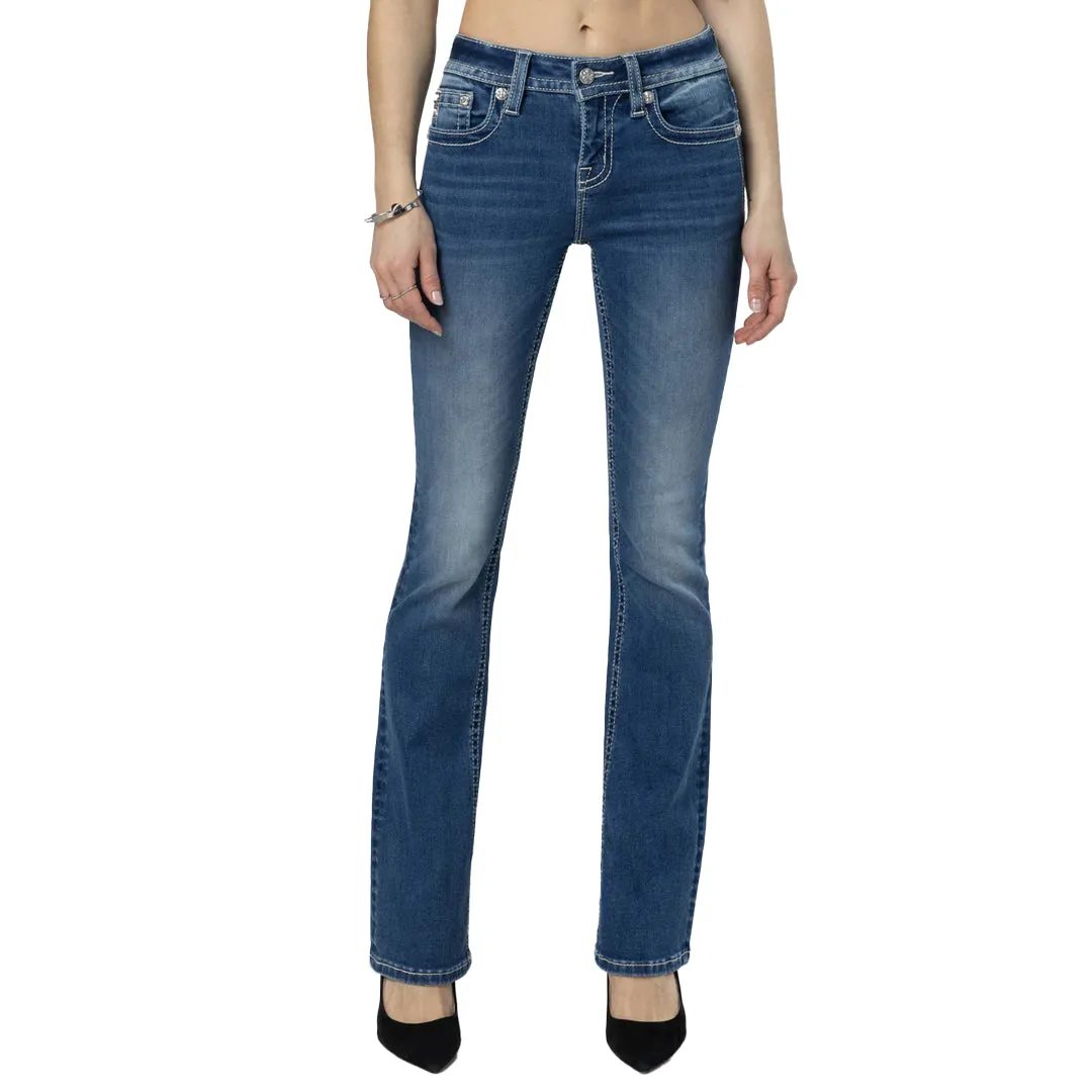 Miss Me Women's Silver Western Charm Boot Cut Jeans