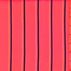 Neon Pink Stripe Double Brushed Jersey Knit Fabric