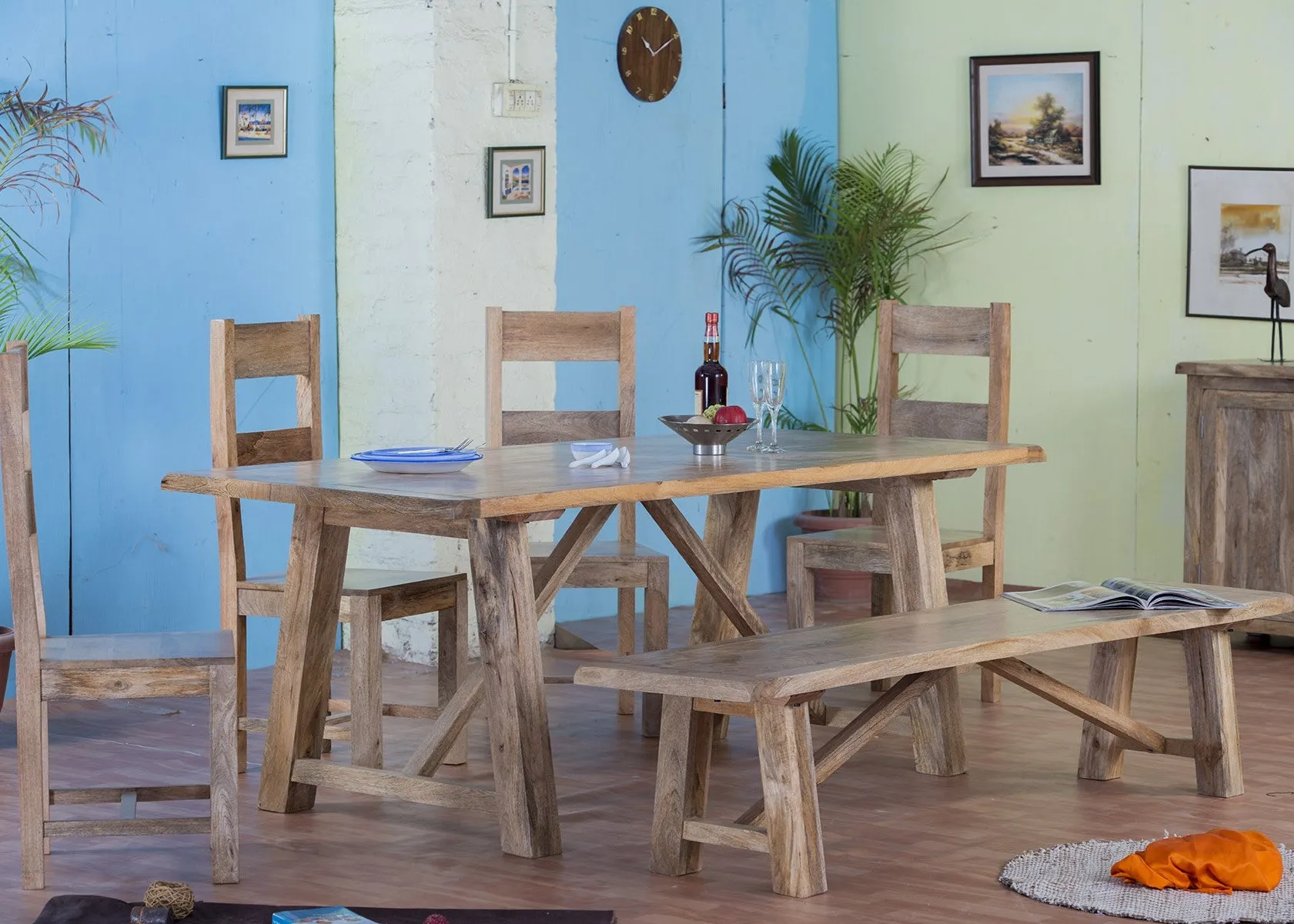 Odisha Solid Chunky Mango Wood Dining Chair