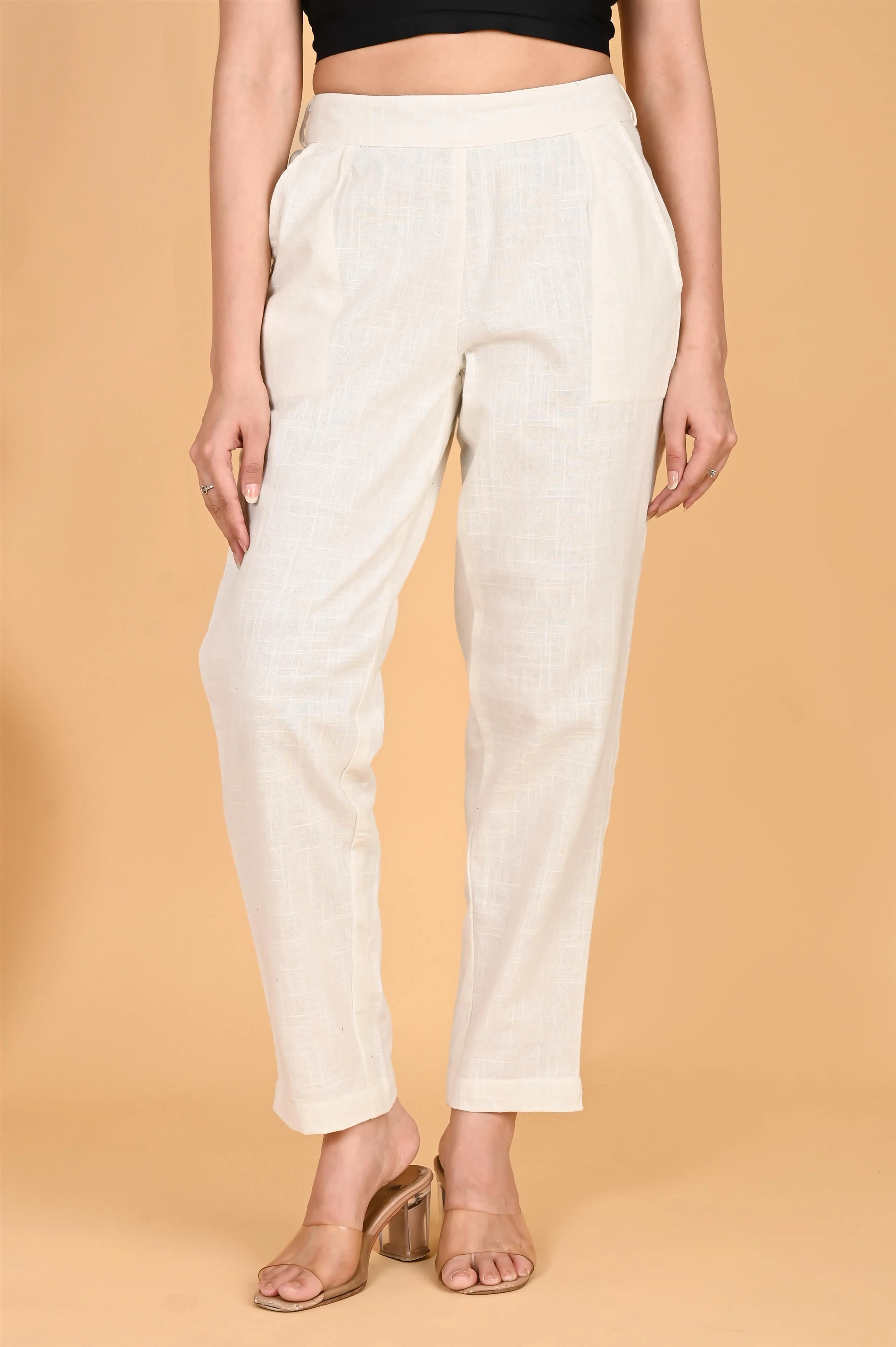 OFF WHITE CLASSIC COTTON PANTS