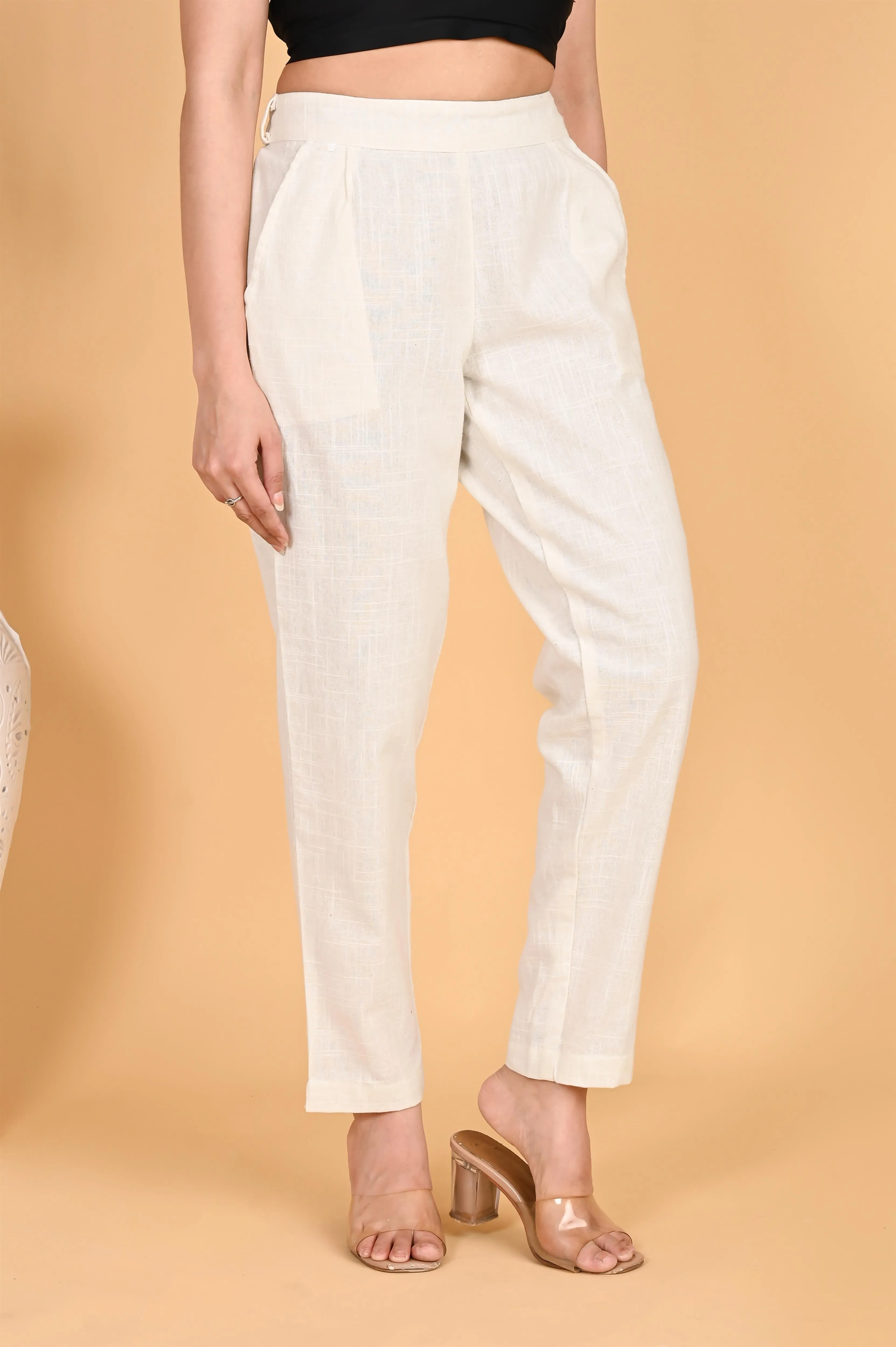 OFF WHITE CLASSIC COTTON PANTS