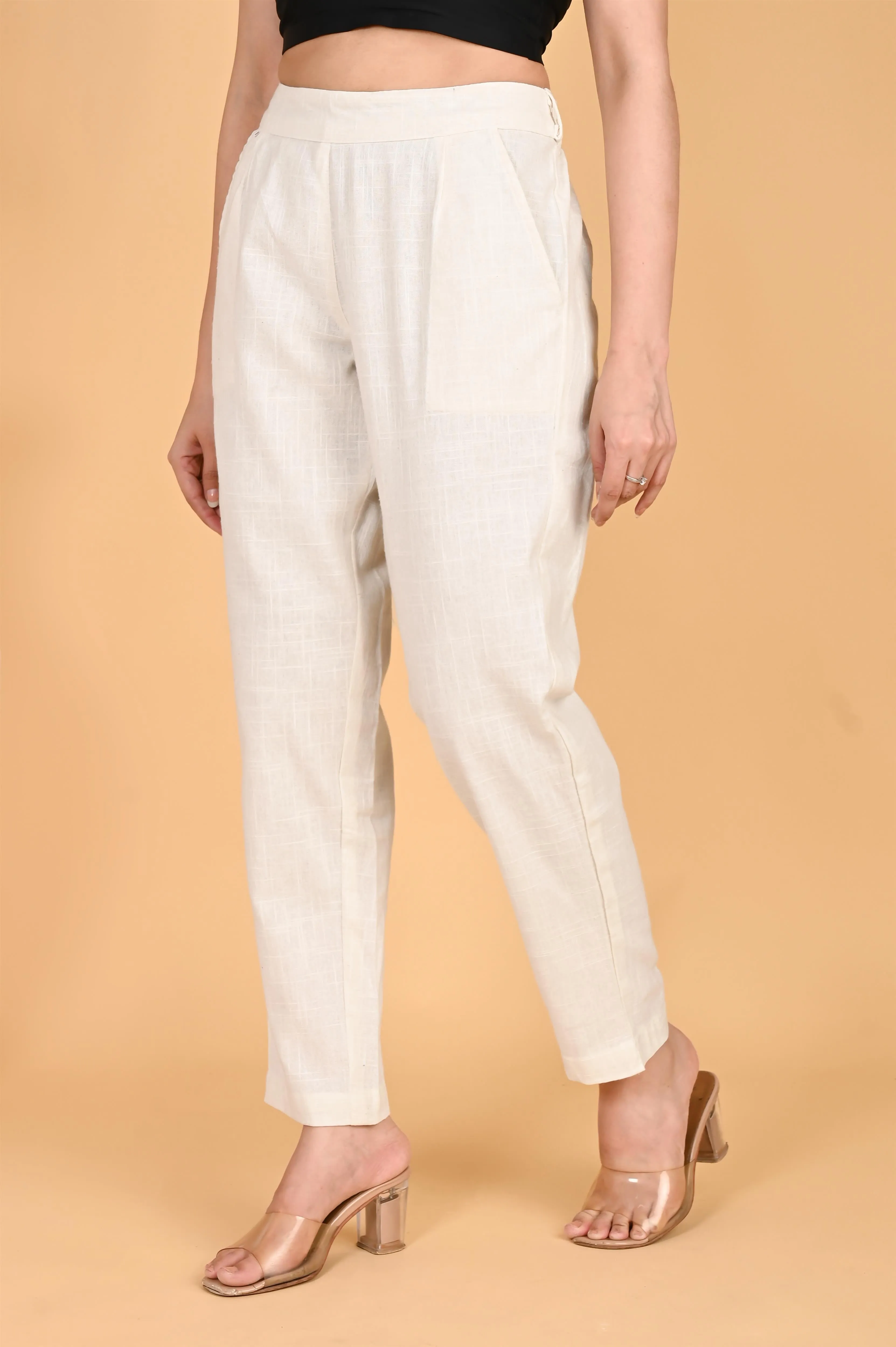 OFF WHITE CLASSIC COTTON PANTS