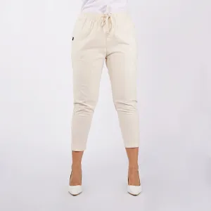 Petrol Ladies Basic Non-Denim Trouser Pants for Ladies Drawstring Regular Fitting 155033-U (Beige)