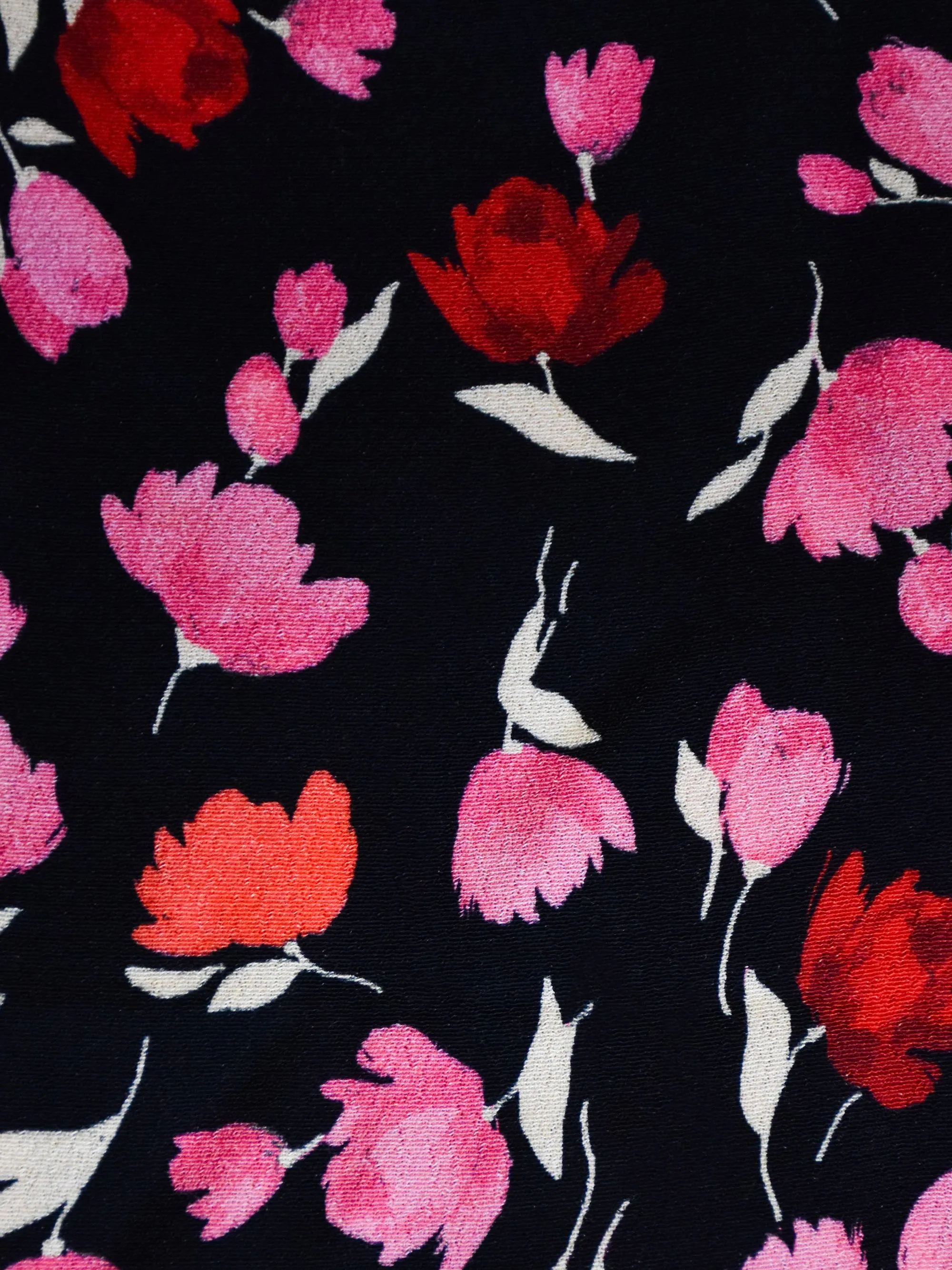 Pink Ditsy Rose Print V-Neck Short Dress