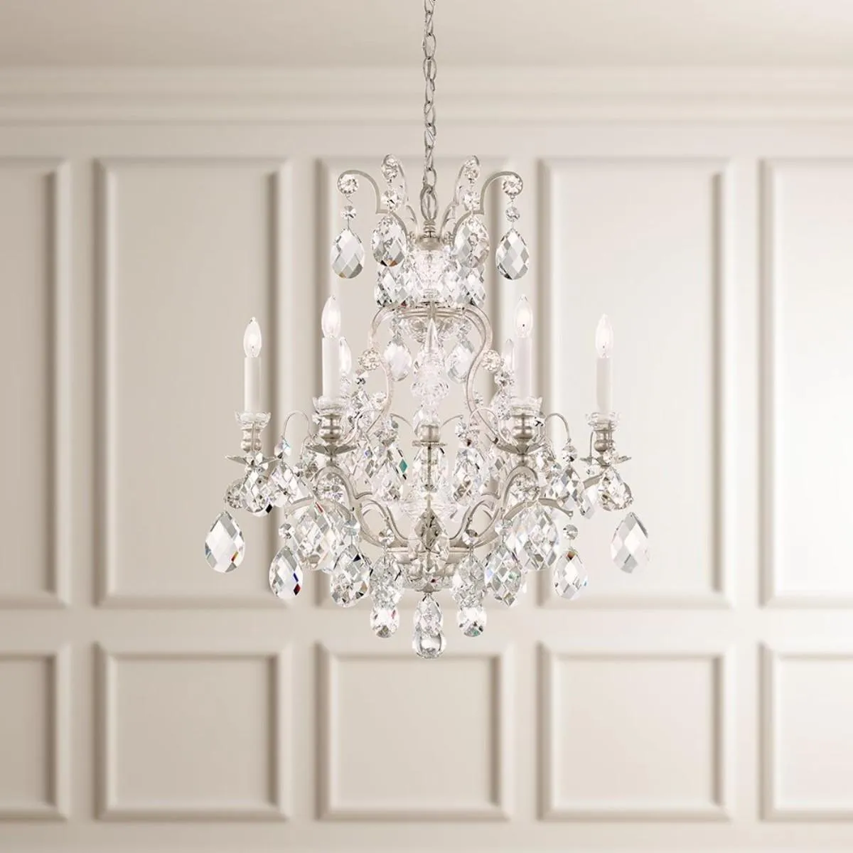Renaissance 6 Light Heirloom Gold Chandelier with Heritage Crystal