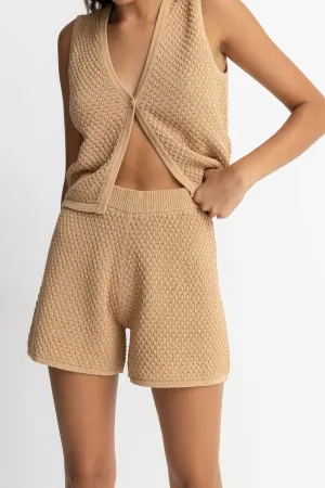RHYTHM JONI RELAXED KNIT SHORTS SAND - ORANGE