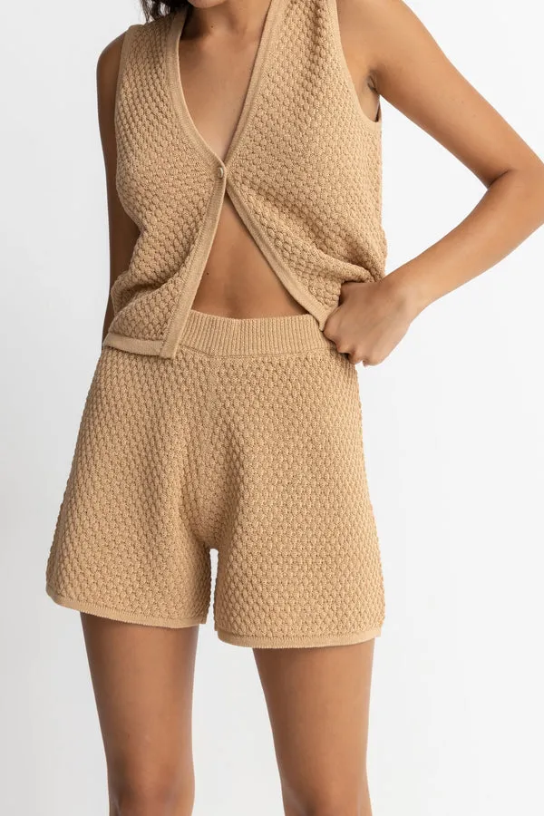 RHYTHM JONI RELAXED KNIT SHORTS SAND - ORANGE